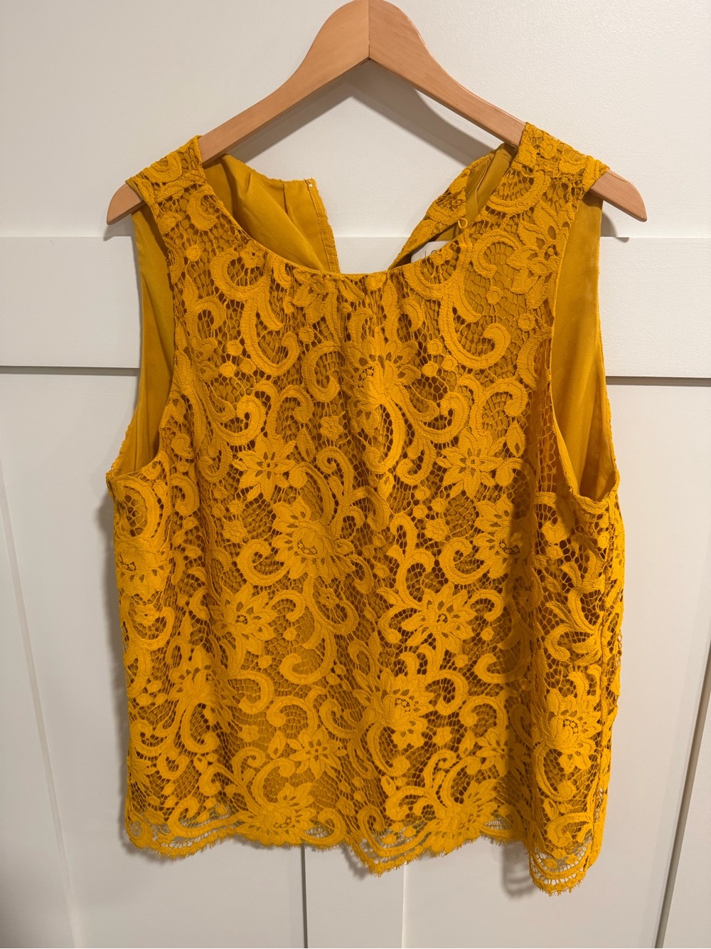 LOFT Mustard Yellow Lace Sleeveless Camisole